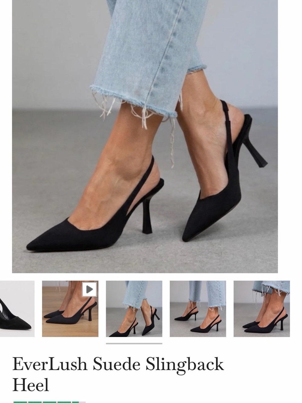 Black Suede Slingback Pump